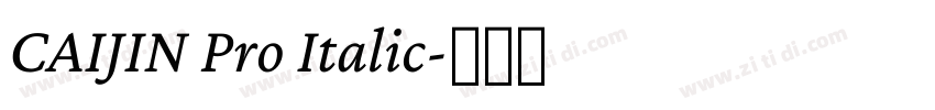 CAIJIN Pro Italic字体转换 CAIJIN Pro Italic字体转换